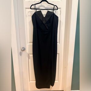 Betsy & Adam Strapless Black Dress